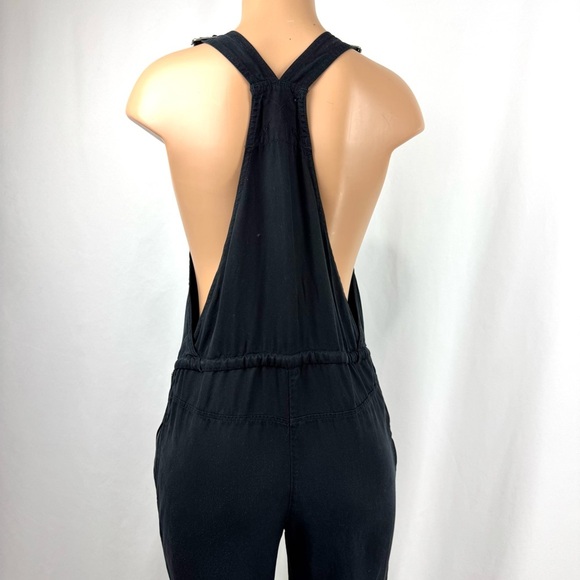 Aritzia Wilfred Free Women’s Sz S Valletta Black Cropped Lyocell Twill Overalls - Picture 10 of 16